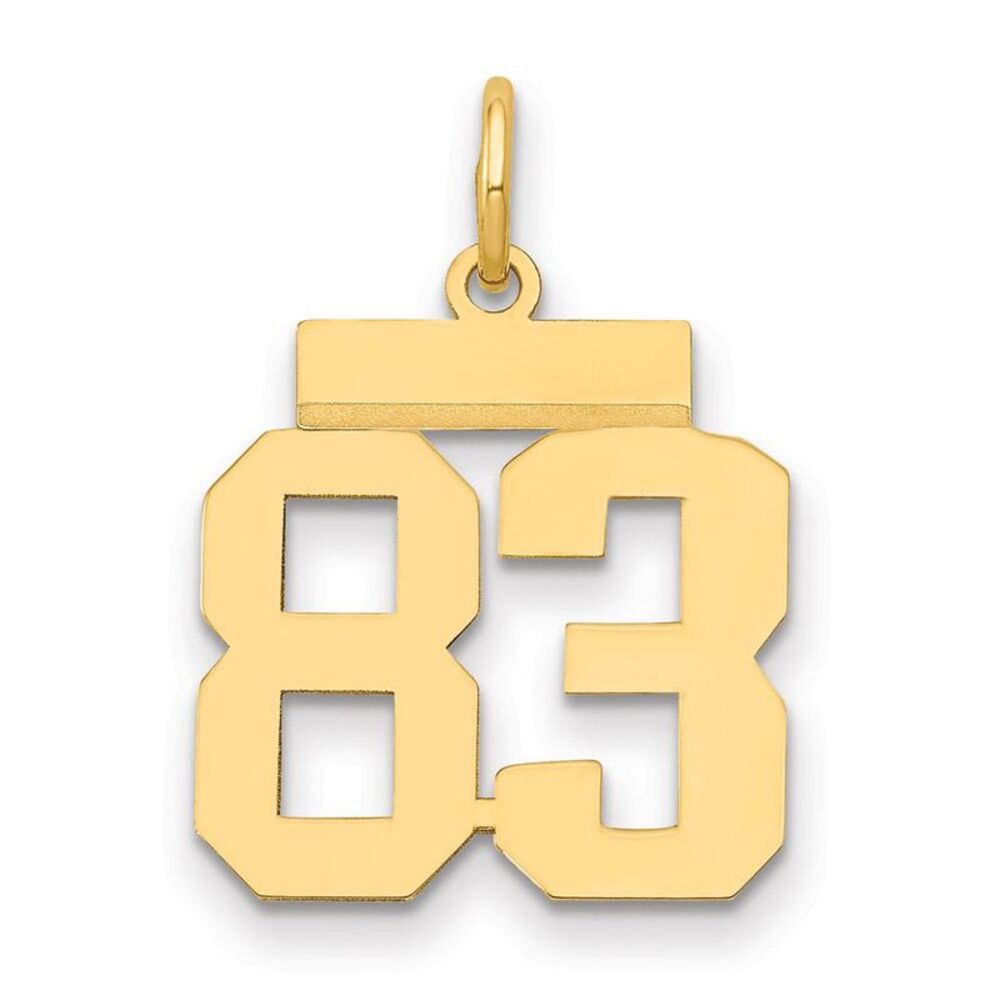 14k Yellow Gold, Athletic Collection, Small Polished Number 83 Pendant
